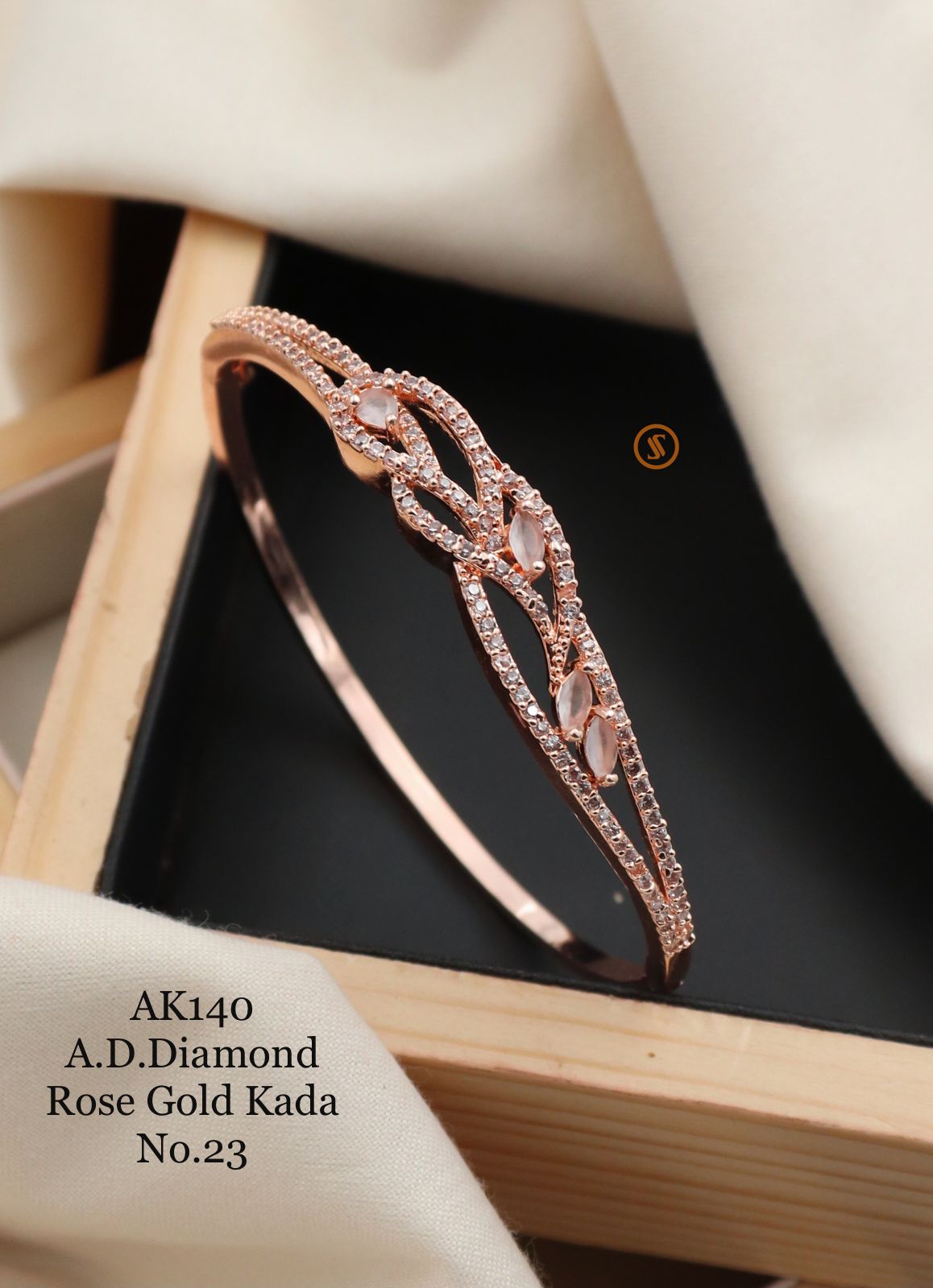 Ad Diamond 4 Rose Gold Kada Catalog
